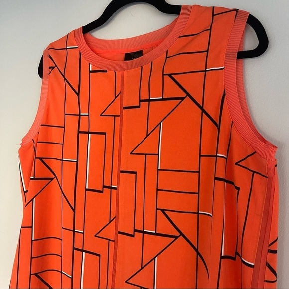 Worthington Sleeveless Orange Tiered Blouse Top Large Career Business Causal - Picture 2 of 9